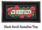 Geranium Welcome Textured Sassafras Mat - 10 x 22 Insert Doormat