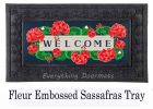 Geranium Welcome Textured Sassafras Mat - 10 x 22 Insert Doormat