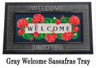 Geranium Welcome Textured Sassafras Mat - 10 x 22 Insert Doormat