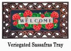 Geranium Welcome Textured Sassafras Mat - 10 x 22 Insert Doormat