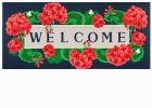 Geranium Welcome Textured Sassafras Mat - 10 x 22 Insert Doormat