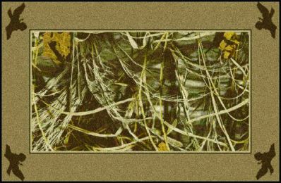 Max 4 Realtree Bordered Leaves & Branches Camouflage Area Rug