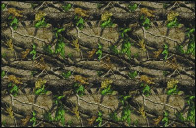 Hardwoods Green Realtree Leaves & Branches Camouflage Area Rug