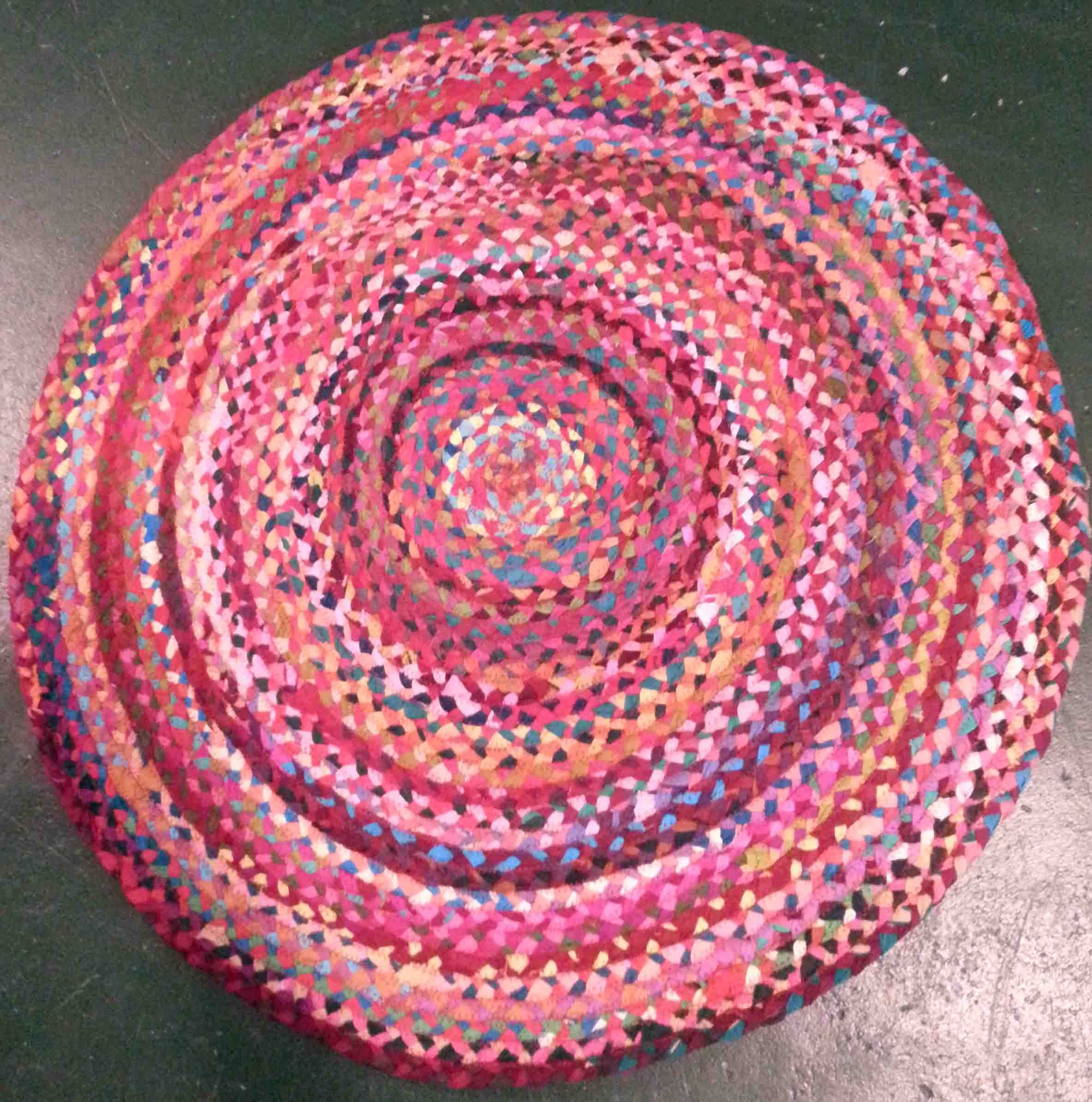 Round Carnival Woven Recycled Rag Rug