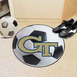 Georgia Tech Yellow Jackets Soccer Ball Shaped Area Rug