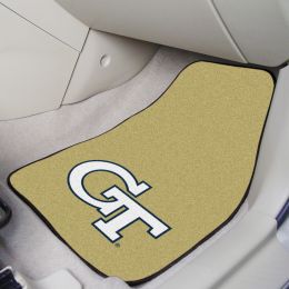 Georgia Tech 2pc Gold Carpet Car Mat Set - Nylon & Vinyl
