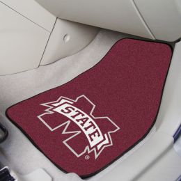 MSU Bulldogs 2pc Carpet Floor Mat Set - Logo