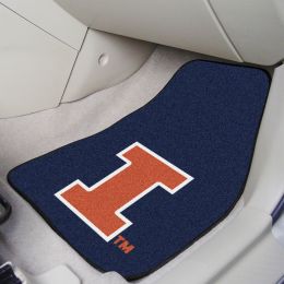 University of Illinois  2pc Printed Carpet Car Mat Set