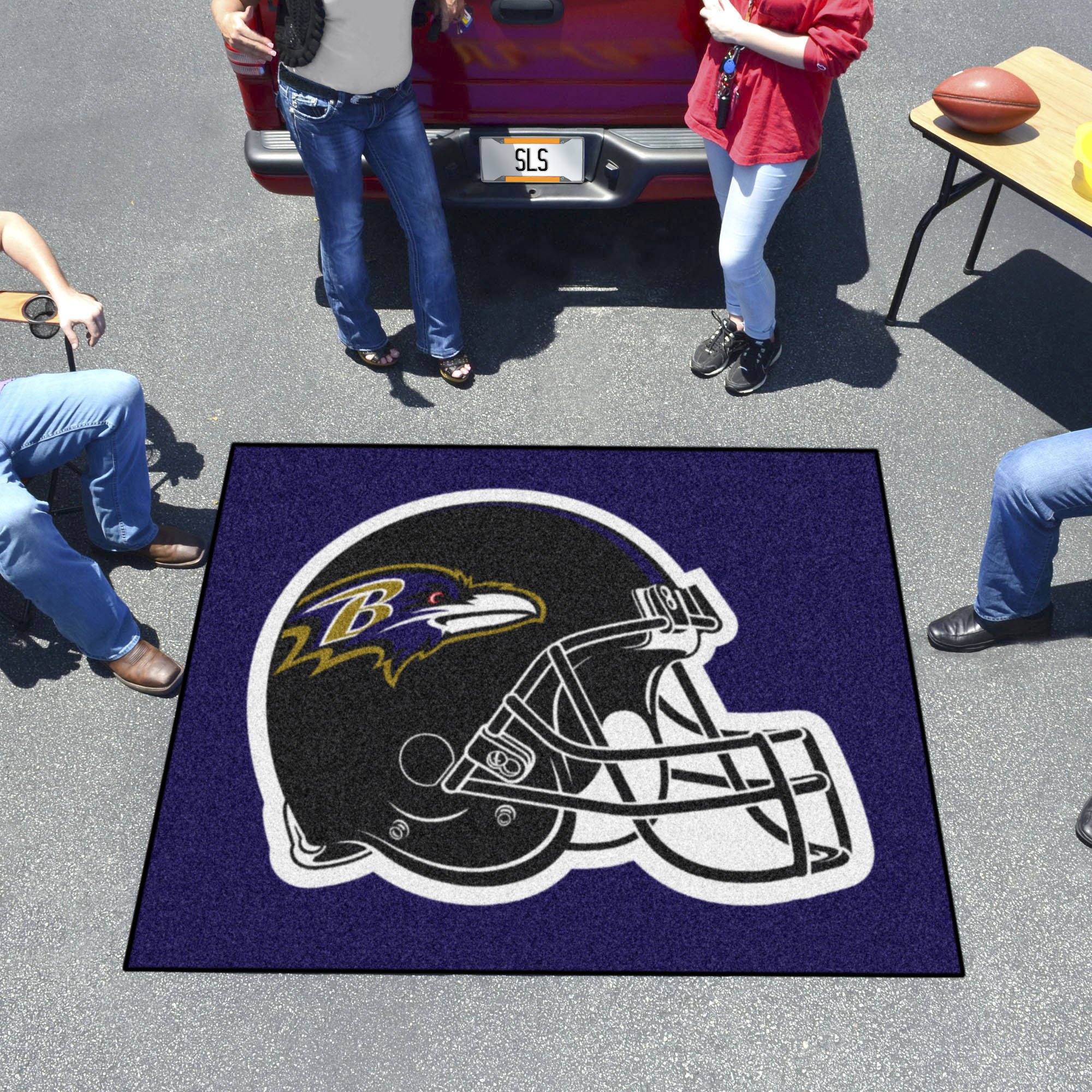 Baltimore Ravens Helmet Tailgater Mat â€“ 60 x 72