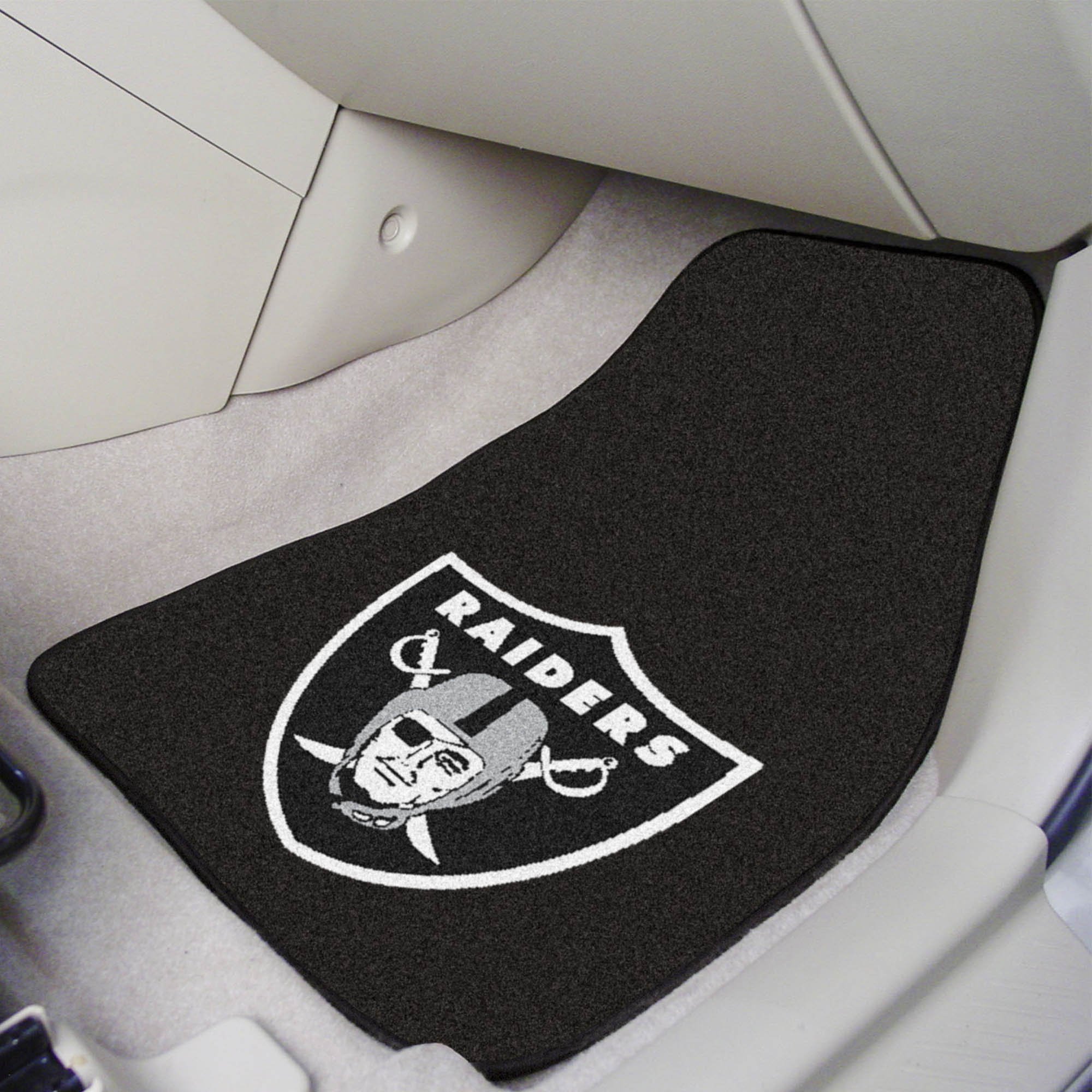 Oakland Raiders 2pc Carpet Floor Mat Set - Logo