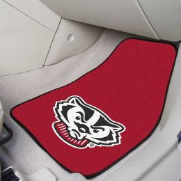 Wisconsin Badgers 2pc Carpet Car Mat Set - Nylon & Vinyl