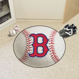 Boston Red Sox Baseball Shaped Area Rug â€“ 22 x 35