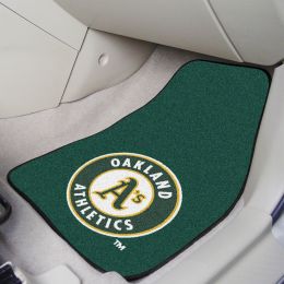 Oakland Athletics 2pc Carpet Car Mat Set â€“ 17 x 27