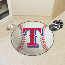 Texas Rangers Baseball Shaped Area Rug â€“ 22 x 35