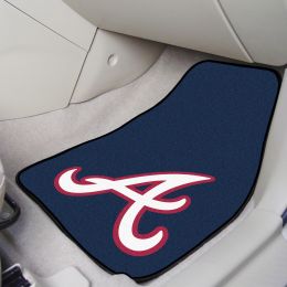 Atlanta Braves 2pc Carpet Car Mat Set - Nylon & Vinyl