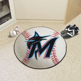 Miami Marlins Baseball Shaped Area Rug – 22 x 35