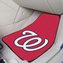 Washington Nationals 2pc Carpet Car Mat Set â€“ 17 x 27