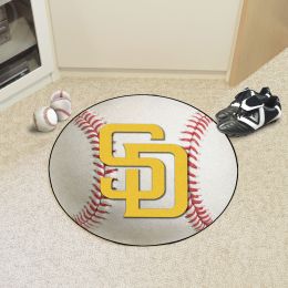 San Diego Padres Baseball Shaped Area Rug â€“ 22 x 35