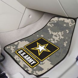 US Army 2pc Carpet Car Mat Set - Camo Nylon & Vinyl
