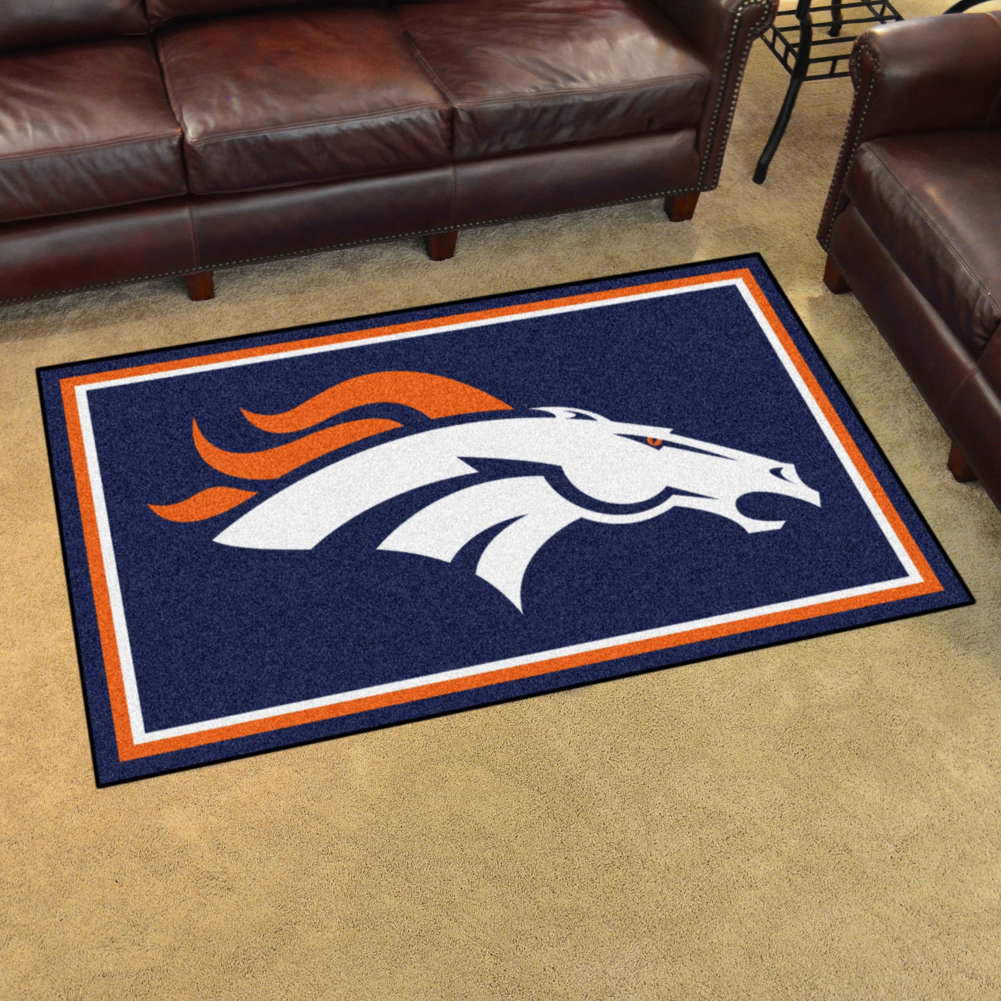 Denver Broncos Area Rug Nylon 4’ x 6’