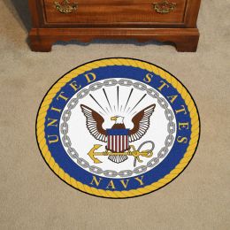 Navy 44.5" Nylon Eco Friendly Round Rug