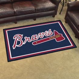 Atlanta Braves Area Rug - 4â€™ x 6â€™ Nylon