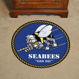 Navy Seabees 44.5" Nylon Round Rug