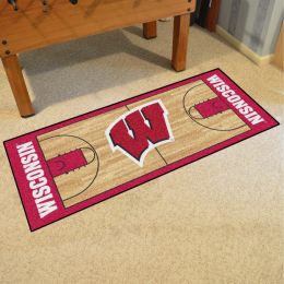 Wisconsin Badgers Basketball Court Runner Mat - Nylon 30x72