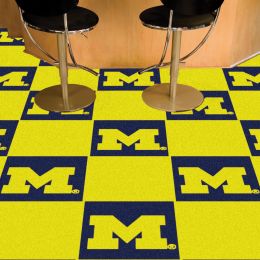 UM Wolverines Team Carpet Tiles - 45 sq ft