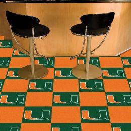 University of Miami Vinyl Backed  Team Carpet Tiles