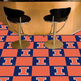 University of Illinois Vinyl Backed  Team Carpet Tiles