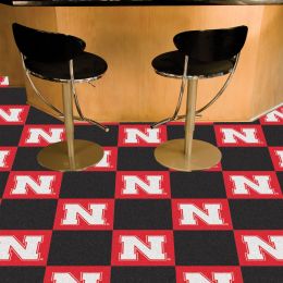 UNL Cornhuskers Team Carpet Tiles - 45 sq ft