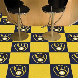 Milwaukee Brewers Team Carpet Tiles - 45 sq ft