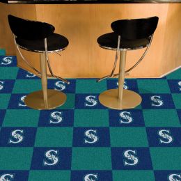 Seattle Mariners Team Carpet Tiles - 45 sq ft