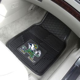 ND Fighting Irish Mascot 2pc Vinyl Car Floor Mats - 18 x 27