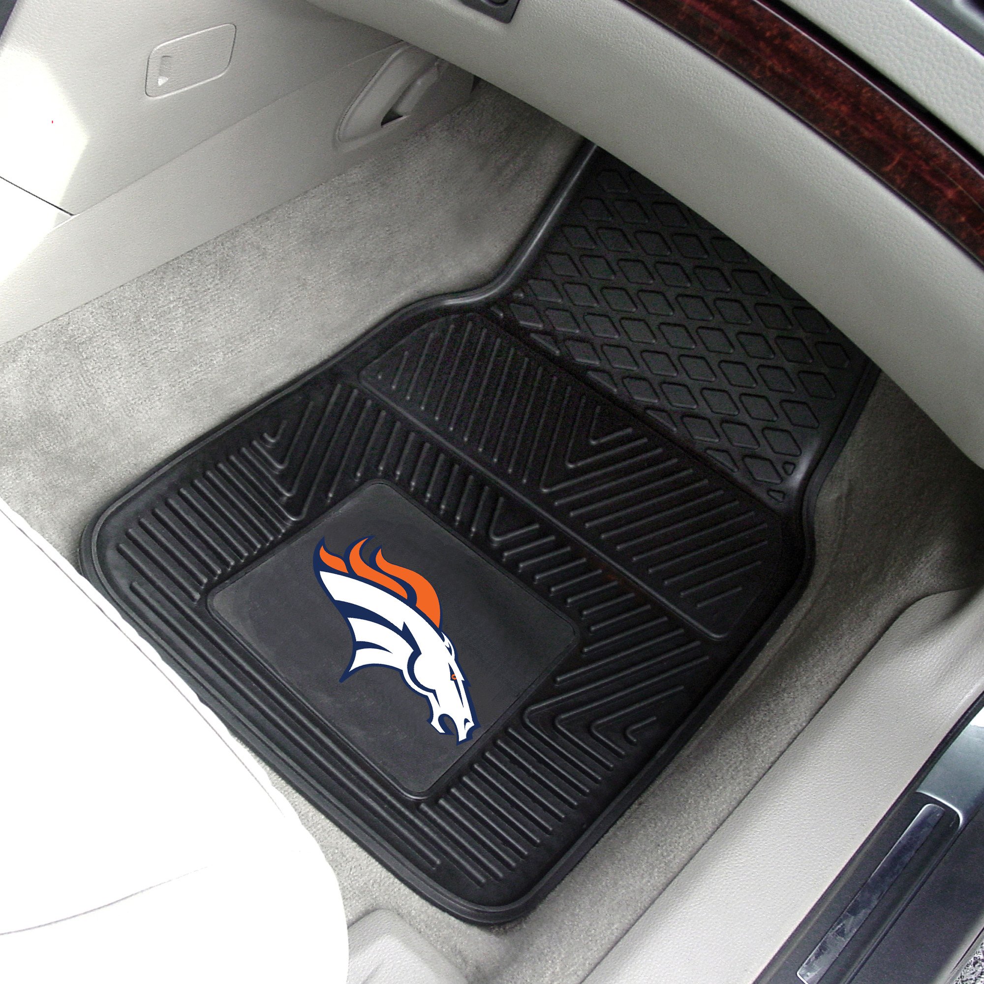 Denver Broncos 2pc Vinyl Car Floor Mats 18 x 27