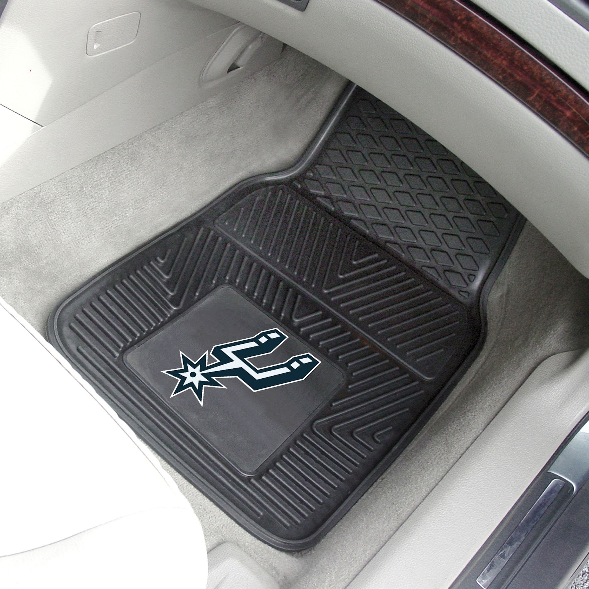 San Antonio Spurs 2pc Vinyl Car Floor Mats - 18 x 27