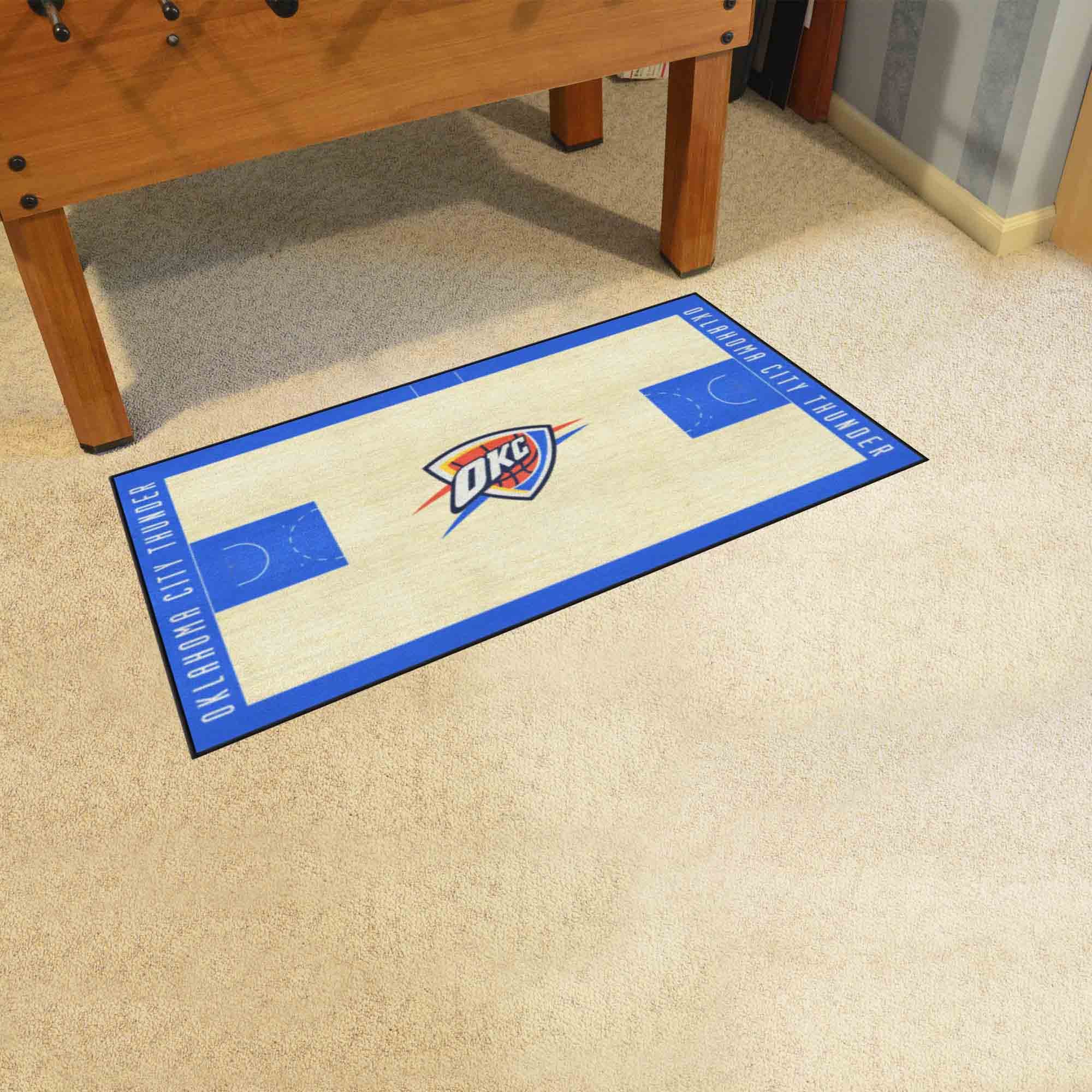 Oklahoma City Thunder Basketball Large Court Runner Mat - 30 x 72