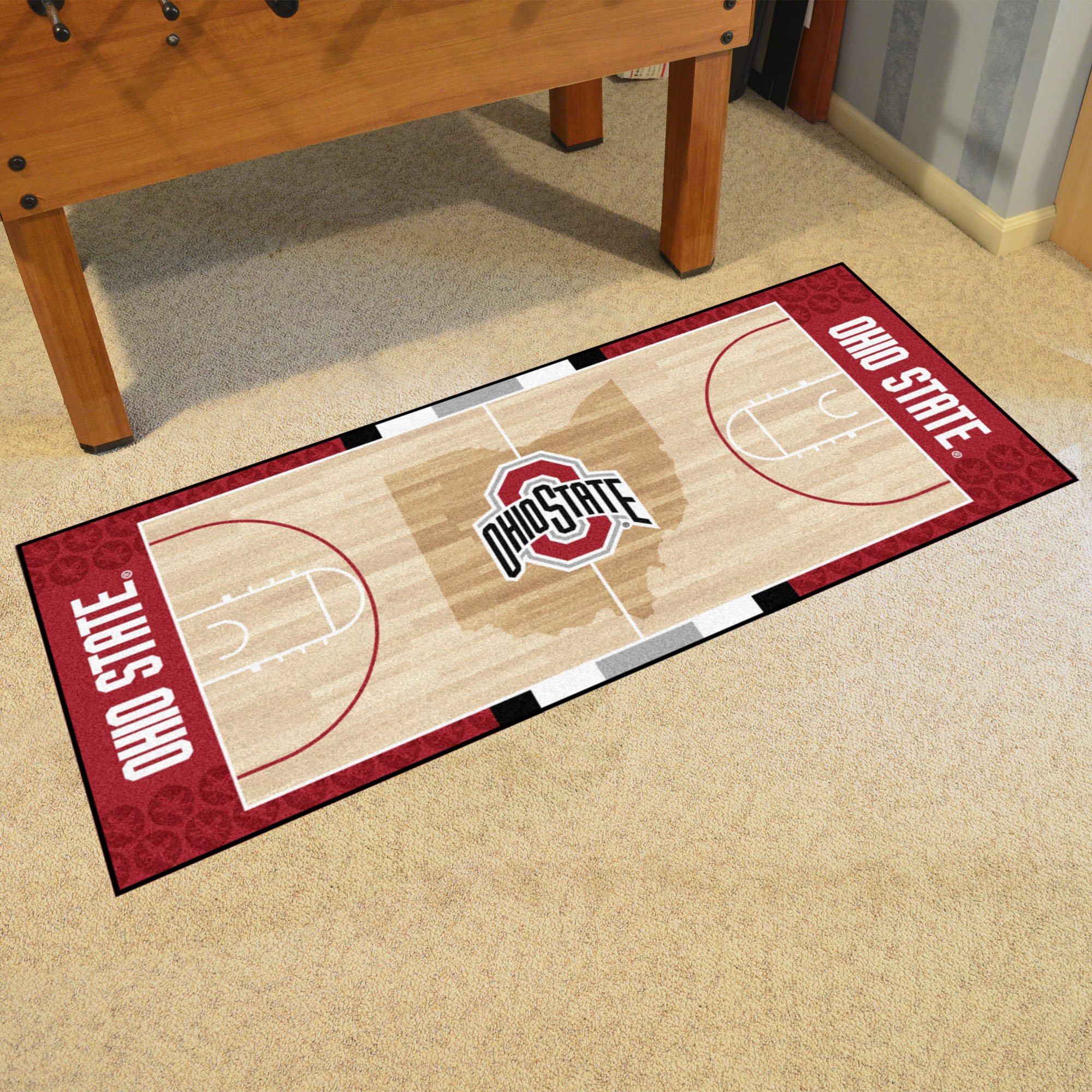 OSU Buckeyes Basketball Court runner Mat 30 x 72