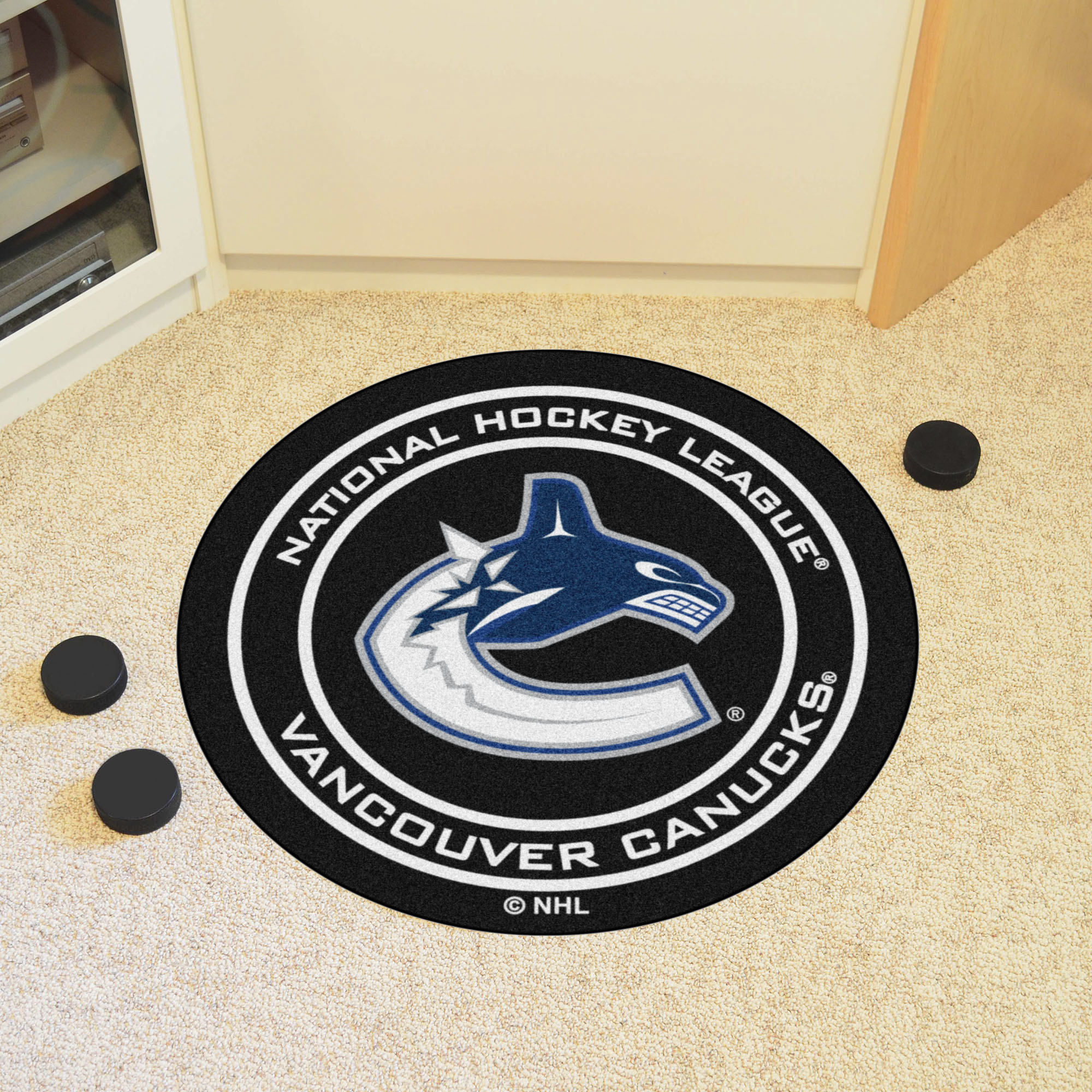 Vancouver Canucks Hockey Puck Shaped Area Rug - 27"
