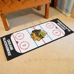 Chicago Blackhawks Rink Runner Mat - Nylon 30 x 72