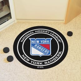 New York Rangers Hockey Puck Shaped Area Rug - 27"