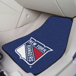 New York Rangers 2pc Carpet Car Mat Set - Nylon & Vinyl