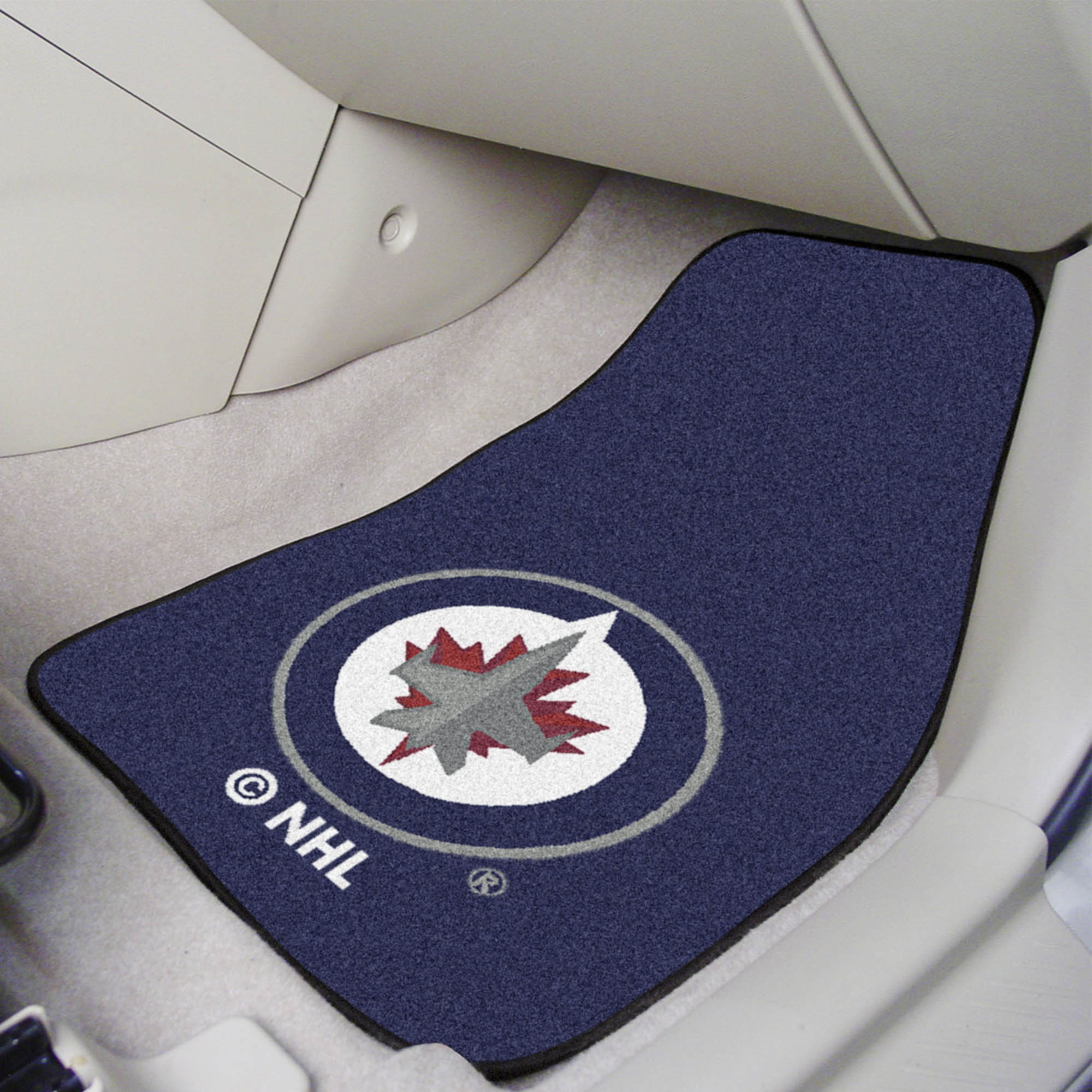 Winnipeg Jets 2pc Carpet Car Mat Set - Nylon & Vinyl