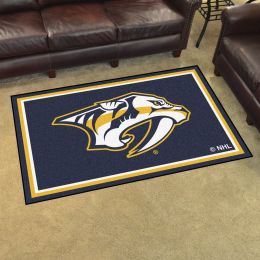 Nashville Predators Blue and Gold Grid Area Rug - 4â€™ x 6â€™ Nylon