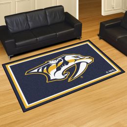 Nashville Predators Blue and Gold Grid Area Rug â€“ Nylon 5â€™ x 8â€™