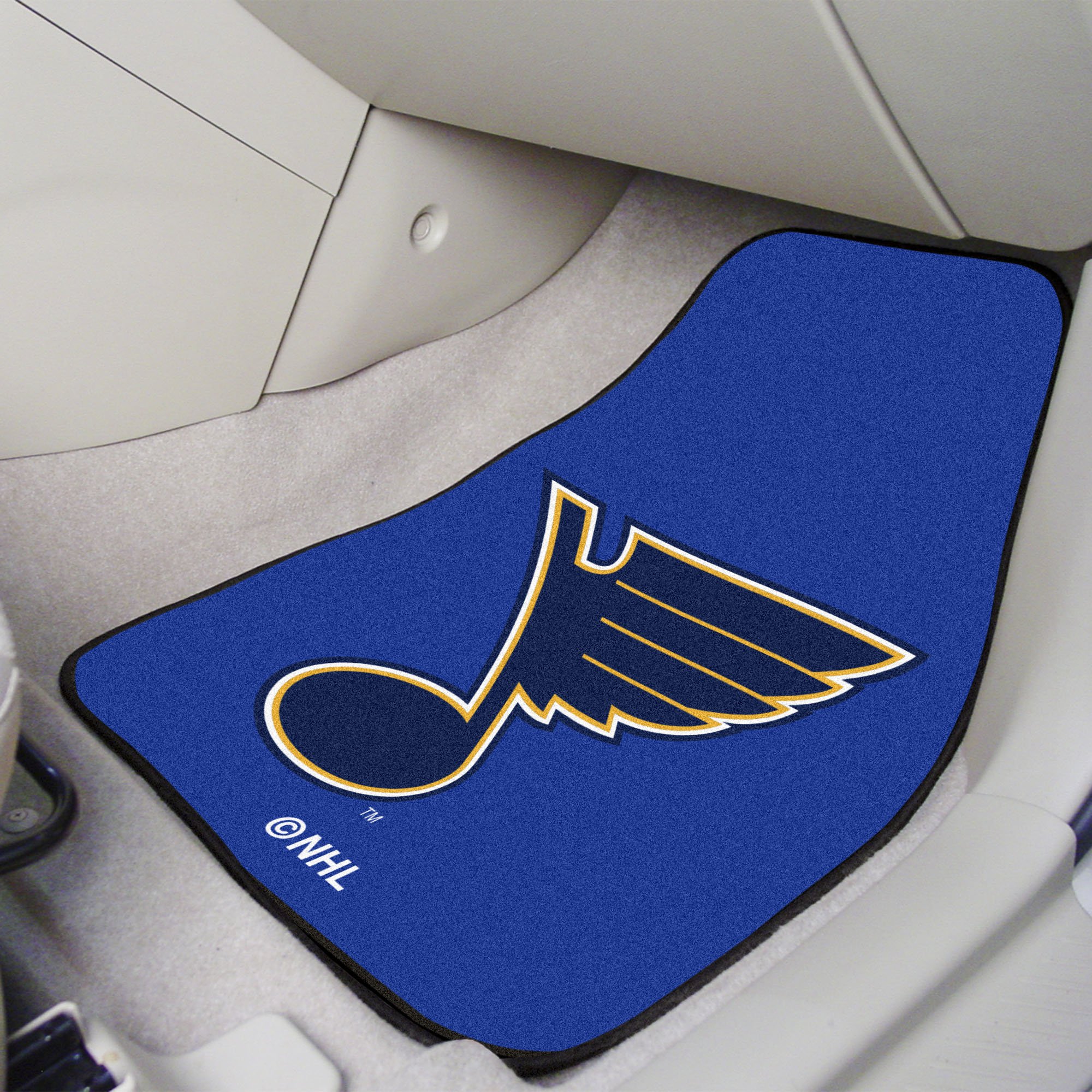 St Louis Blues 2pc Carpet Car Mat Set - Nylon & Vinyl