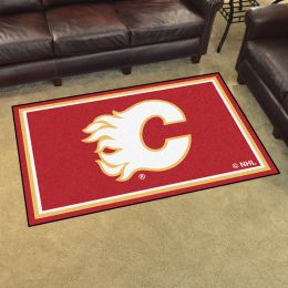 Calgary Flames Area Rug - 4â€™ x 6â€™ Nylon