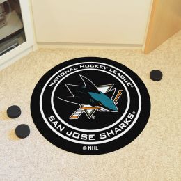 San Jose Sharks Hockey Puck Shaped Area Rug - 27"