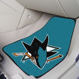 San Jose Sharks 2pc Carpet Car Mat Set - Nylon & Vinyl